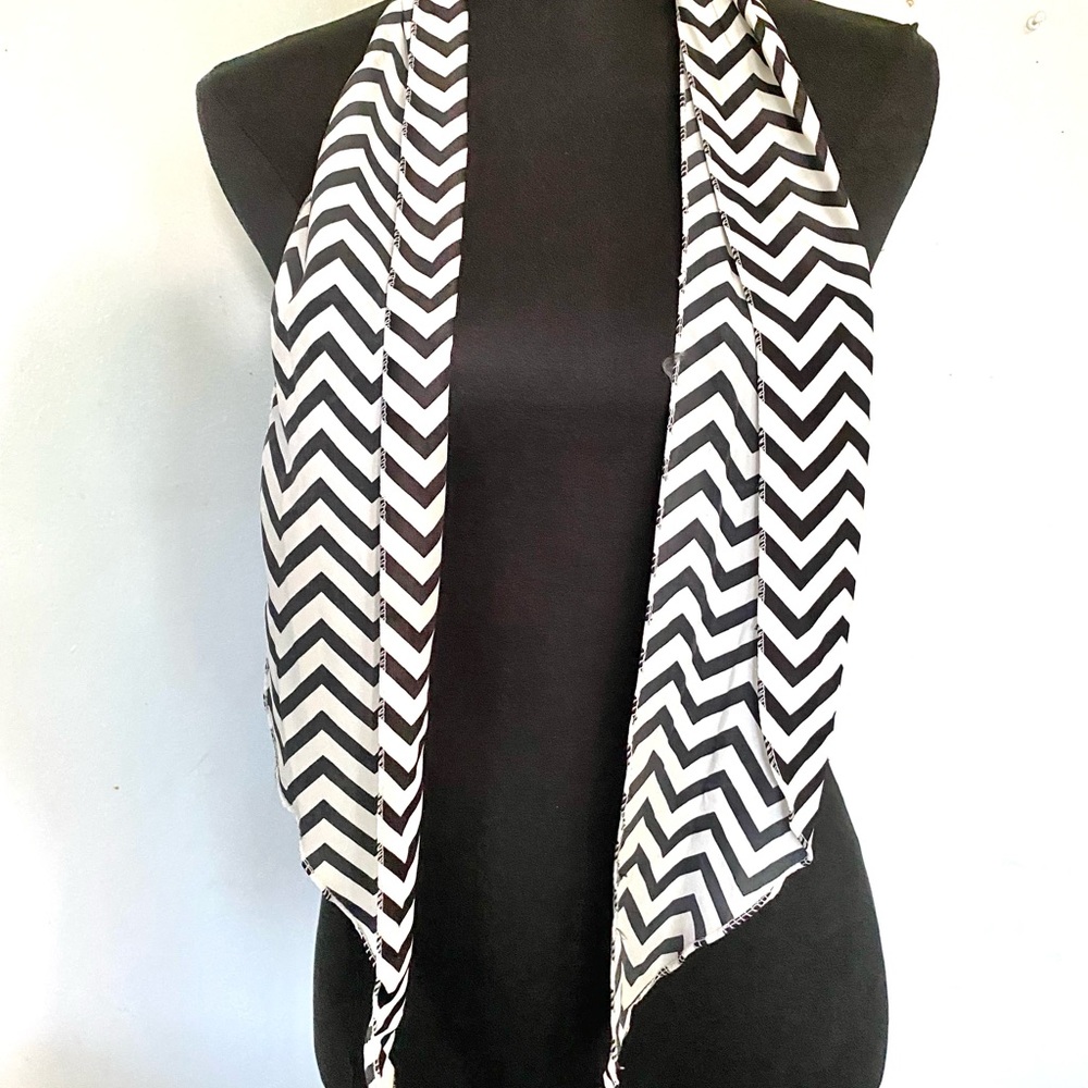 NWOT 4 Zig Zag Blue Teal White Light Blue Scarves - Picture 5 of 5